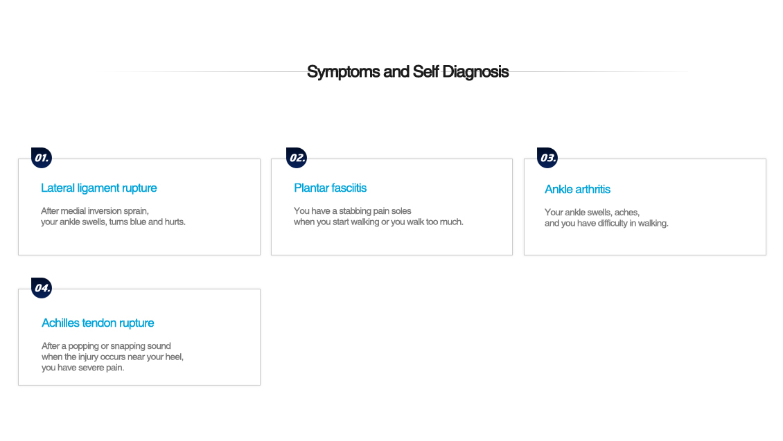 발목 증상별 진단